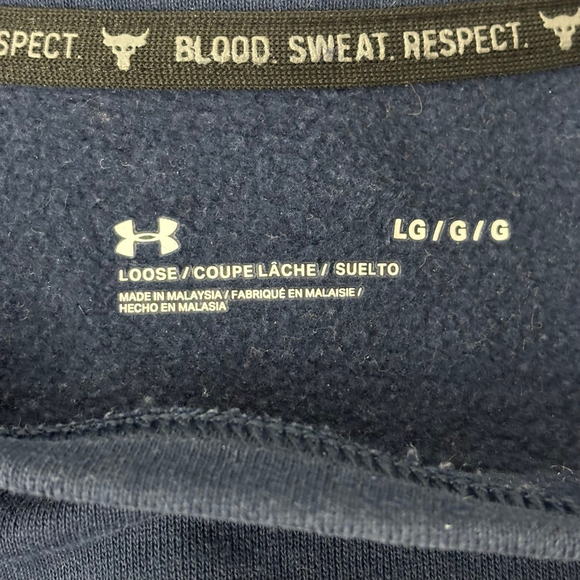 Women's Under Armour Navy Project Rock Sweatshirt L Blue Accents - Picture 5 of 6